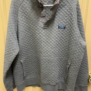 L.L. Bean Gray Quilted Pullover